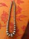 Sterling Navajo Pearl Bead Necklace vintage, elaborate stamping, bench made