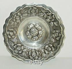 Sterling SIlver Dish Bowl Heavy Embossed Flower Design Made In Mexico 144g