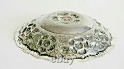 Sterling SIlver Dish Bowl Heavy Embossed Flower Design Made In Mexico 144g