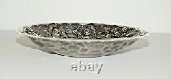 Sterling SIlver Dish Bowl Heavy Embossed Flower Design Made In Mexico 144g