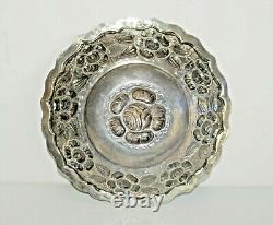 Sterling SIlver Dish Bowl Heavy Embossed Flower Design Made In Mexico 144g