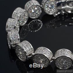 Sterling Silver 12.75 CTW 360 Lab Made Iced Out Bracelet for Men