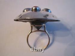 Sterling Silver & 14k Gold With Stones Cocktail Ring Custom Made Size 6 1/2