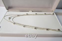Sterling Silver 17.5 3 Strand Necklace Made in Italy Fast Ship