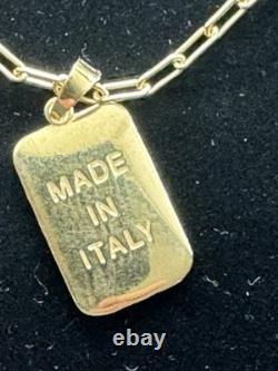 Sterling Silver 18k Gold Plated Necklace &made In Italy Tag
