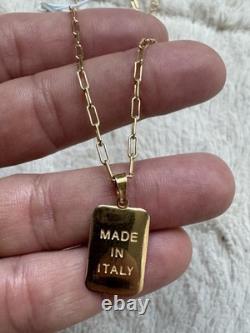 Sterling Silver 18k Gold Plated Necklace &made In Italy Tag