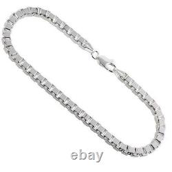 Sterling Silver 3mm Box Chain Necklace or Bracelet, Nickel Free, Made in Italy