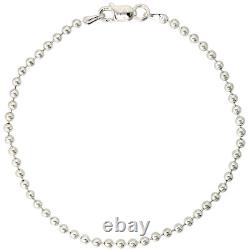Sterling Silver 3mm Polished Bead Ball Chain Necklace or Bracelet, Made in Italy