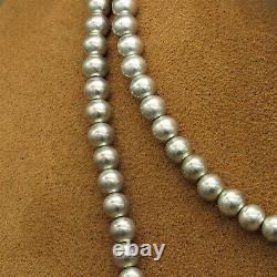 Sterling Silver 40.5 Bead Necklace Made of 7mm Round Beads