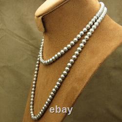 Sterling Silver 40.5 Bead Necklace Made of 7mm Round Beads