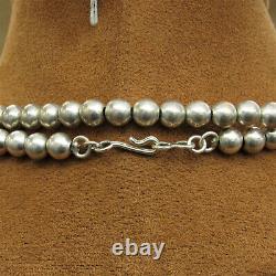 Sterling Silver 40.5 Bead Necklace Made of 7mm Round Beads