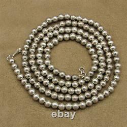 Sterling Silver 40.5 Bead Necklace Made of 7mm Round Beads