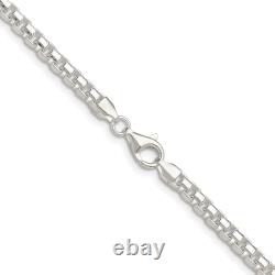 Sterling Silver 4mm Polished Round Box Chain Necklace
