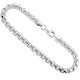Sterling Silver 5 mm Heavy Round Box Chain Bracelet, Nickel Free, Made in Italy