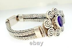 Sterling Silver 67.0 Gram 4.00 carats Amethyst Quartz Bracelet 8 Hand Made
