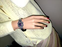 Sterling Silver 67.0 Gram 4.00 carats Amethyst Quartz Bracelet 8 Hand Made