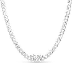 Sterling Silver 7.5Mm Curb Link Chain for Men or Women Made in Italy