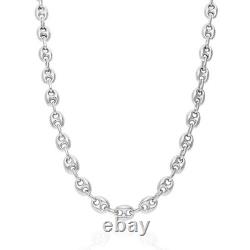 Sterling Silver 8mm Puffed Anchor Mariner Chain (Hollow) 20-30