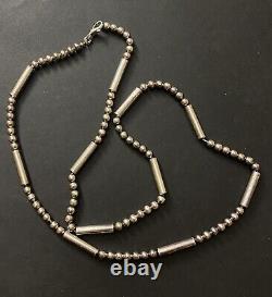 Sterling Silver 925 Beaded Necklace Made in Italy/67.4g