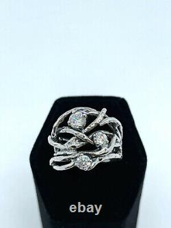 Sterling Silver 925 CZ Cubic Zirconia Ring Size 8 Made in Israel