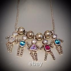 Sterling Silver 925 Charm Necklace Birthstone Made In Italy Approx 22