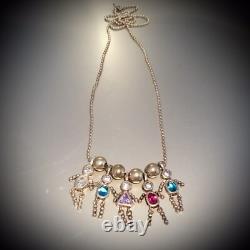 Sterling Silver 925 Charm Necklace Birthstone Made In Italy Approx 22