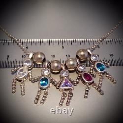 Sterling Silver 925 Charm Necklace Birthstone Made In Italy Approx 22