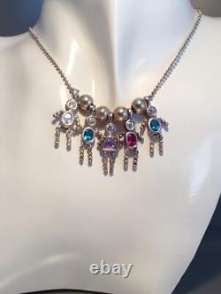 Sterling Silver 925 Charm Necklace Birthstone Made In Italy Approx 22