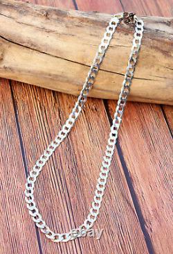 Sterling Silver 925 Cuban Curb Link Necklace Made in Italy Unisex 24 inches