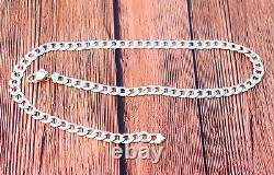 Sterling Silver 925 Cuban Curb Link Necklace Made in Italy Unisex 24 inches