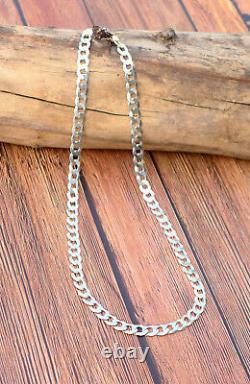 Sterling Silver 925 Cuban Curb Link Necklace Made in Italy Unisex 24 inches