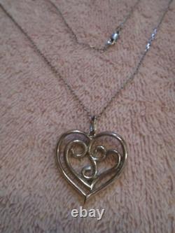 Sterling Silver. 925 Cubic Zirconia Heart Shaped Necklace Made in Italy