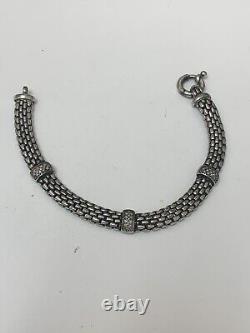 Sterling Silver 925 Cz Necklace 17.5 Choker And Bracelet 7.5 Made In Italy