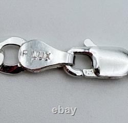 Sterling Silver 925 Fígaro Chain Necklace Made In Italy 4.6mm 20 Inches, 10.34g