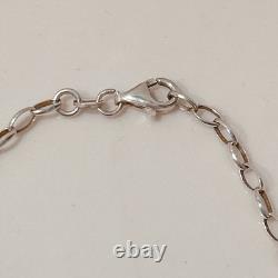 Sterling Silver 925 Heart Charms Filigree Necklace 16.5 Made In Italy 10grams