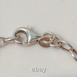 Sterling Silver 925 Heart Charms Filigree Necklace 16.5 Made In Italy 10grams