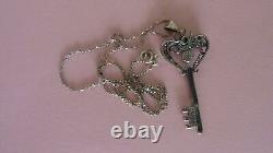 Sterling Silver 925 Heart Key Pendant Necklace 18 IBB Made in Italy (X)