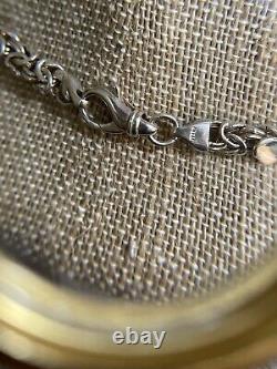 Sterling Silver 925 Made In Italy Byzantine Oxidized Chain Link Necklace 25 Gr
