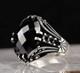 Sterling Silver 925 Men ring with Black Zircon Stone made in TURKEY FREEShipping
