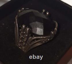 Sterling Silver 925 Men ring with Black Zircon Stone made in TURKEY FREEShipping