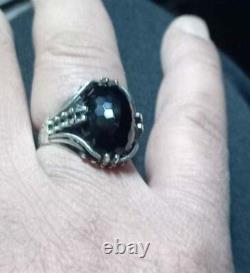 Sterling Silver 925 Men ring with Black Zircon Stone made in TURKEY FREEShipping