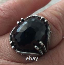 Sterling Silver 925 Men ring with Black Zircon Stone made in TURKEY FREEShipping