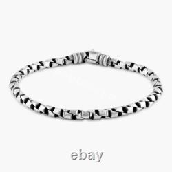 Sterling Silver 925 Men's Hand Made Gun Metal Finish Round Braided Bracelet