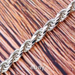 Sterling Silver 925 Rope Chain Necklace Made in Italy Unisex 22in. /5mm Thickness