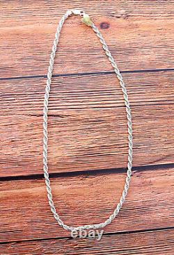 Sterling Silver 925 Rope Chain Necklace Made in Italy Unisex 22in. /5mm Thickness