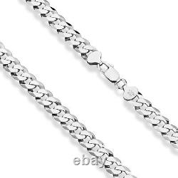 Sterling Silver 925 Solid 9mm Necklace For Men Length 20 Inches Made in Italy