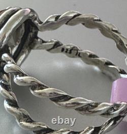 Sterling Silver 925 Twisted Ring W Round Cut Citrine Made in Israel Size 9