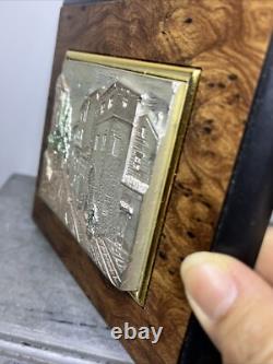 Sterling Silver 925 Vintage Made in Italy Framed Engraved Landscape Collectible