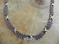 Sterling Silver. 925 X design Chain Necklace 16.5 made in Italy