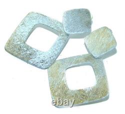Sterling Silver Abstract Earrings Italy Made 925 Handcrafted Lightweight
